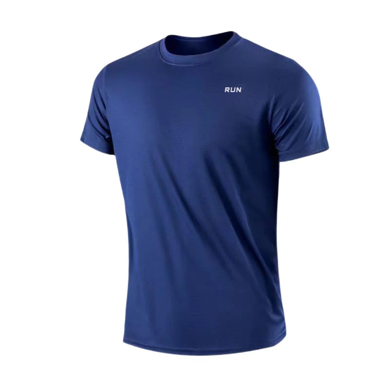 Moisture Wicking Gym Shirt for Men, blue T-shirt by PrimeCanada.Store