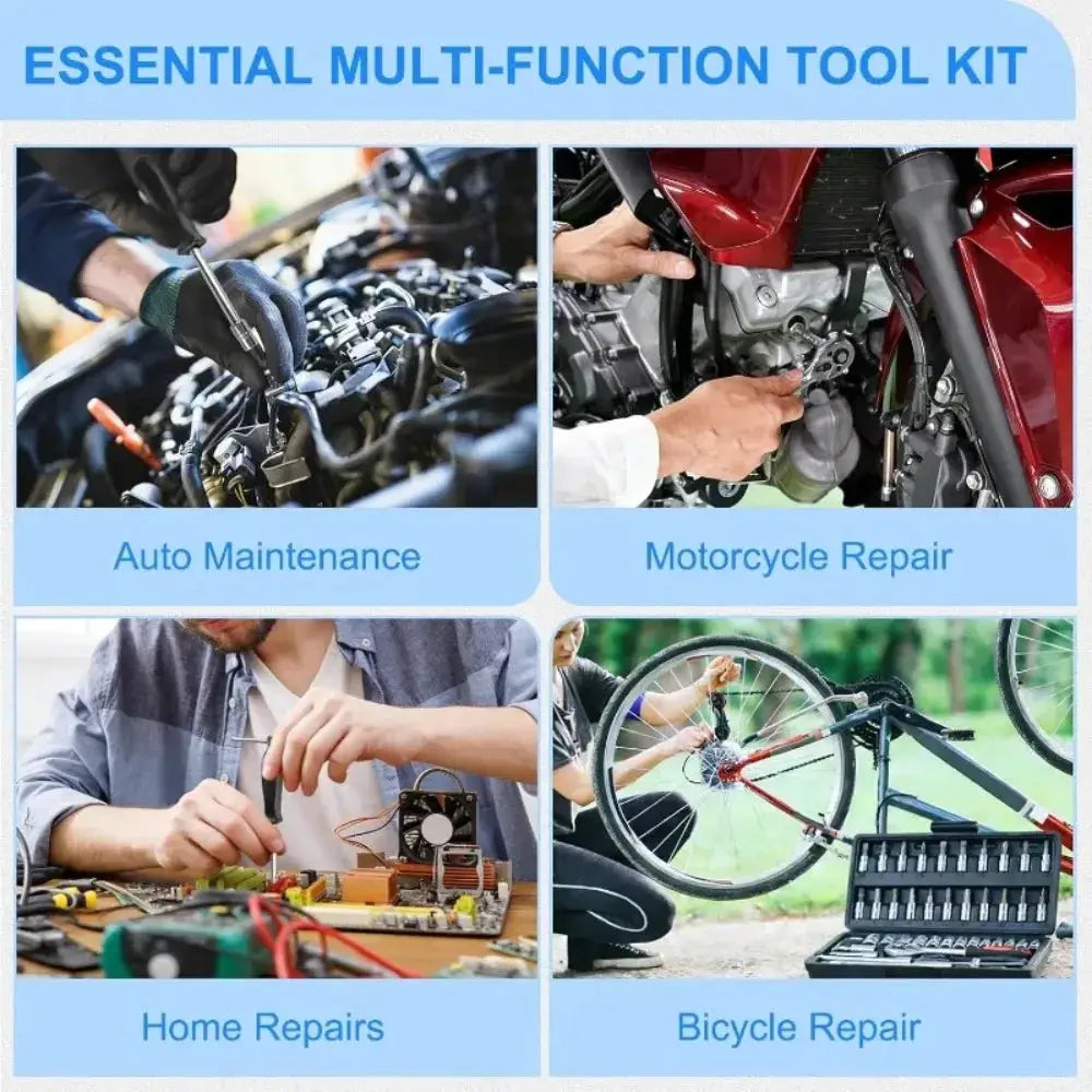 46-piece 1/4in drive socket set with storage case; carbon steel toolkit for auto and bike repairs by PrimeCanada.Store