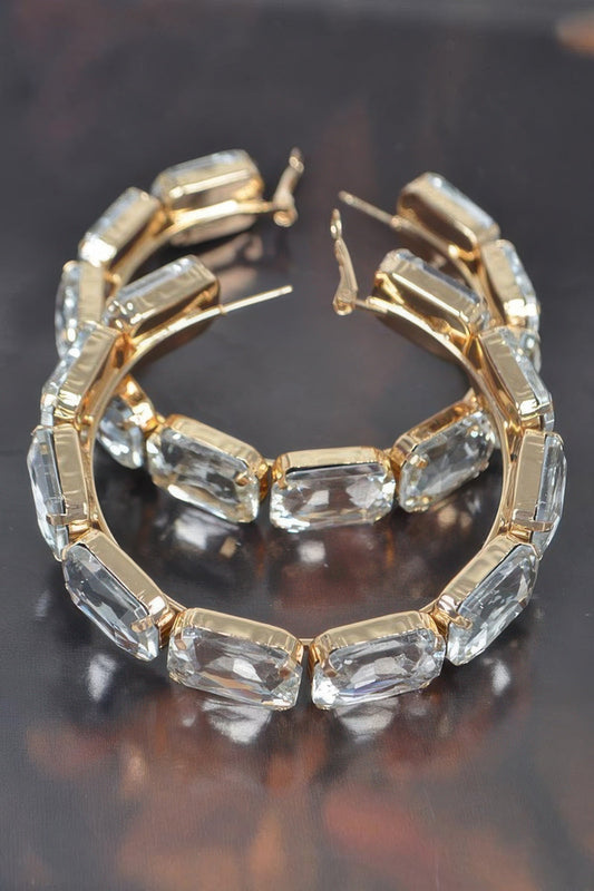 ST. MARKS Multicolor Stone Hoop Earrings: NYFW BYMANYC ® New York-1