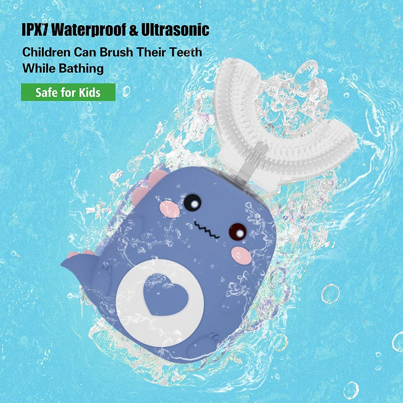 Balashov Kids U-Shaped Electric Toothbrush blue IPX7 waterproof