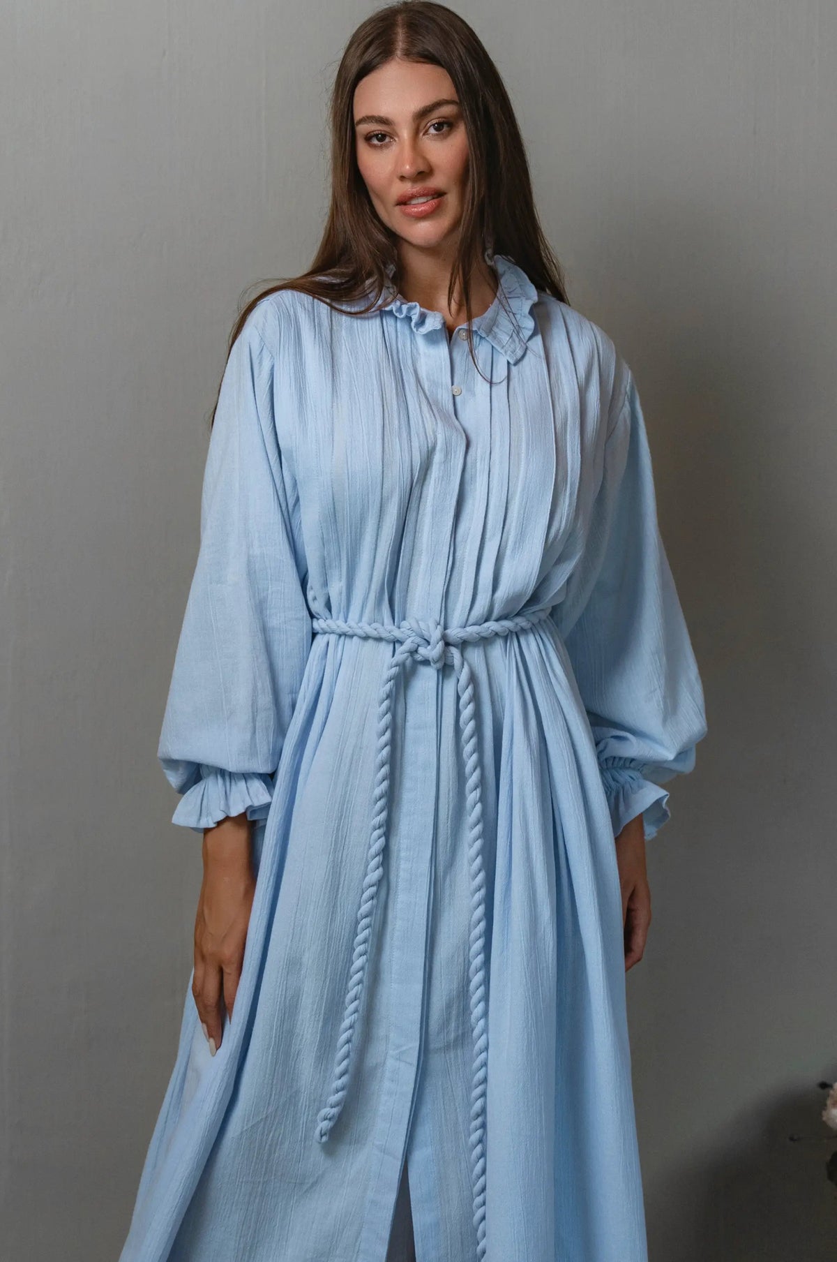 Yasmina Ruffle Linen Dress-2