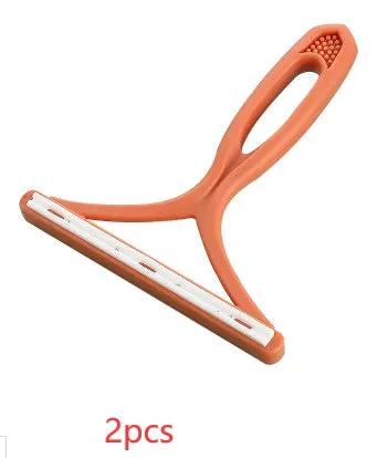 AdTec silicone double-sided pet hair remover, orange, 2-piece set.