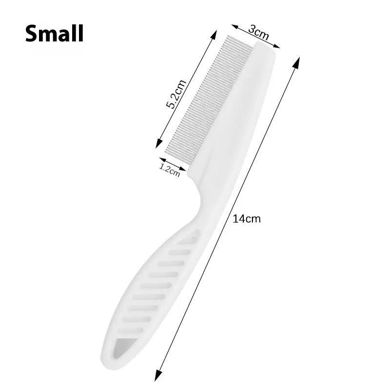 Pet grooming comb by AdTec, white plastic, 14 cm long, self-cleaning