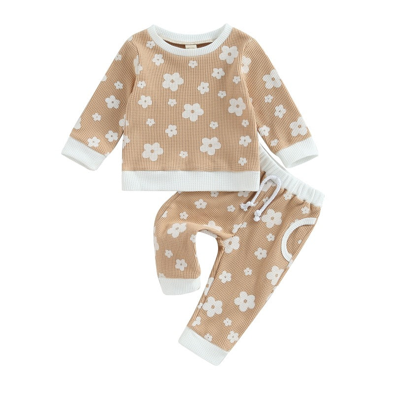 Ensemble pull imprimé floral pour enfants