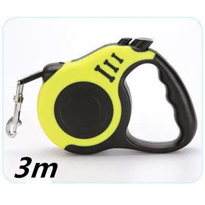 Pet automatic retractable leash by AdTec, yellow and black, 3m.