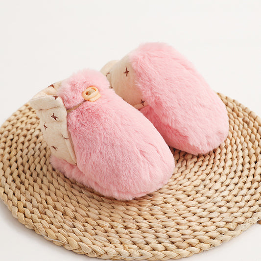 Zapatos de bebé/niño pequeño anticídas de suela blanda y cálidos para otoño/invierno
