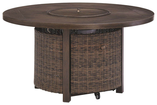 Paradise Trail - Round Fire Pit Table - Medium Brown-1