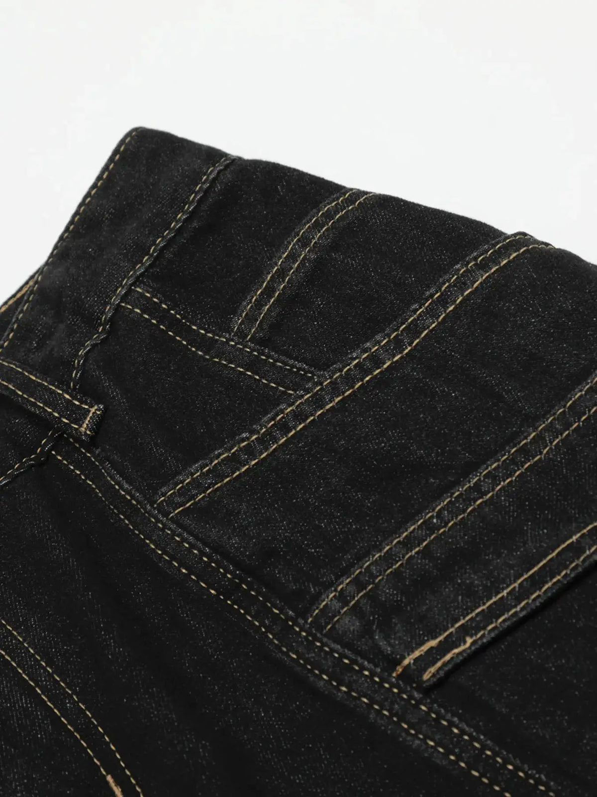 Mens wide-leg cotton denim shorts in dark indigo with breathable contrast stitching