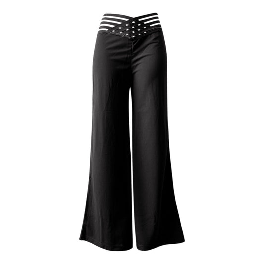 Pantalones Micro-acampanados con Cinturón Calado