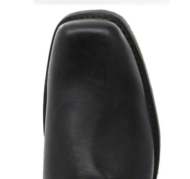 Vintage men's western cowboy boots in black leather.