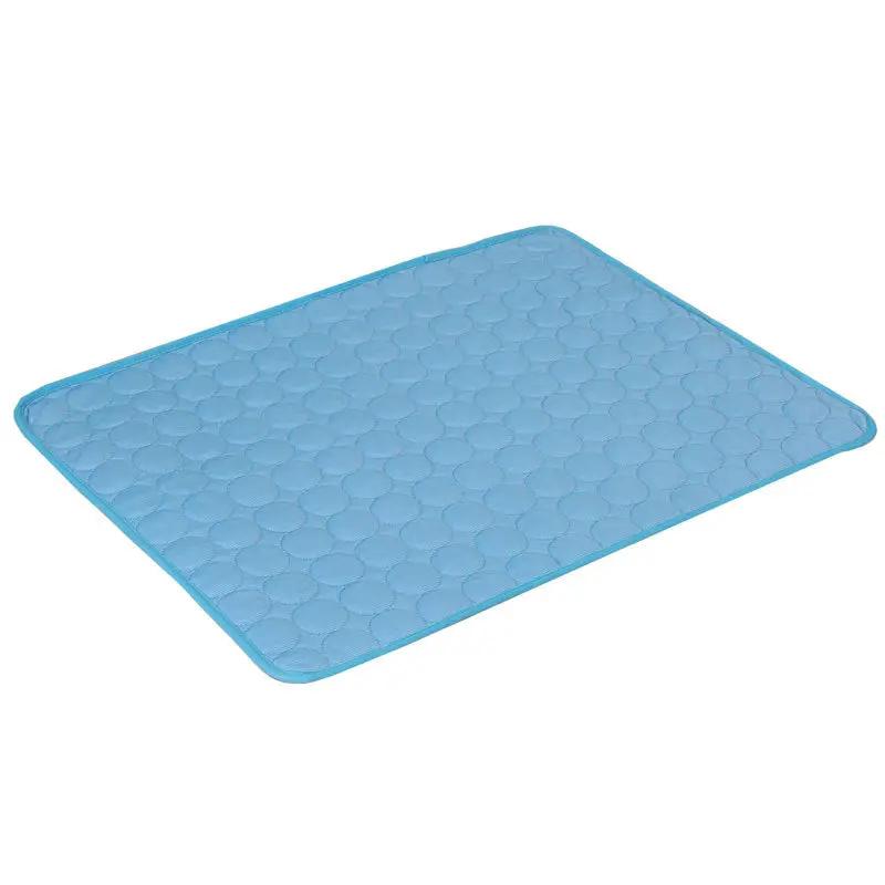 Dog cooling mat blue, extra large quilted ice-pad bed for dogs and cats, durable pet accessory