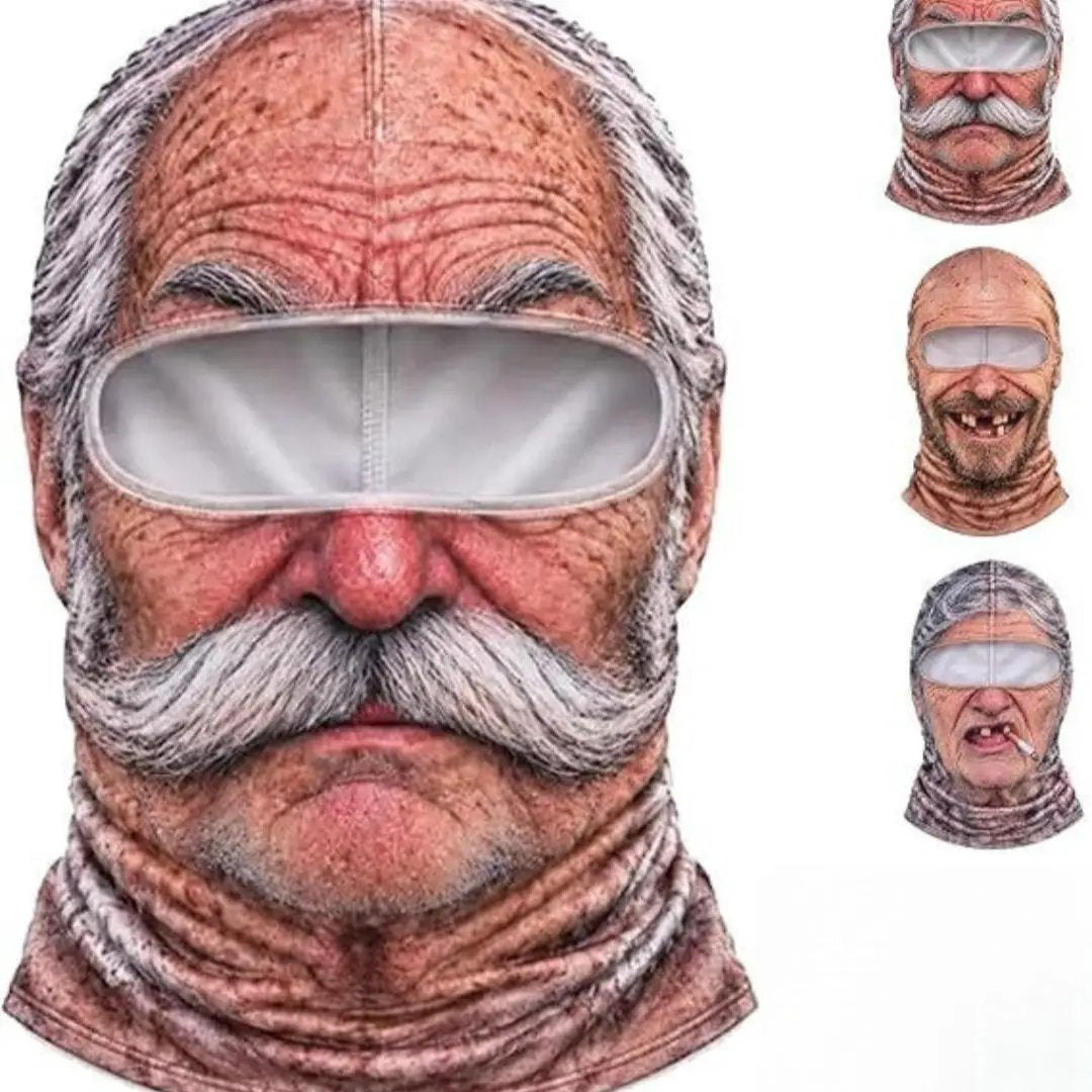 AdTec realistic winter ski balaclava mask set of four with windproof thermal fabric and white eye shield