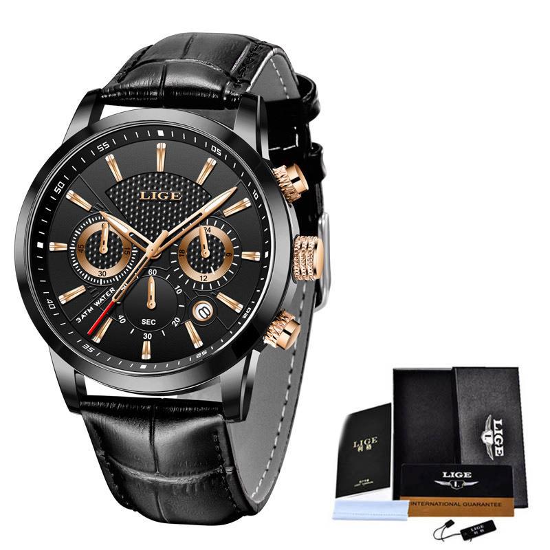 Reloj de cuarzo deportivo para hombre con correa de acero impermeable