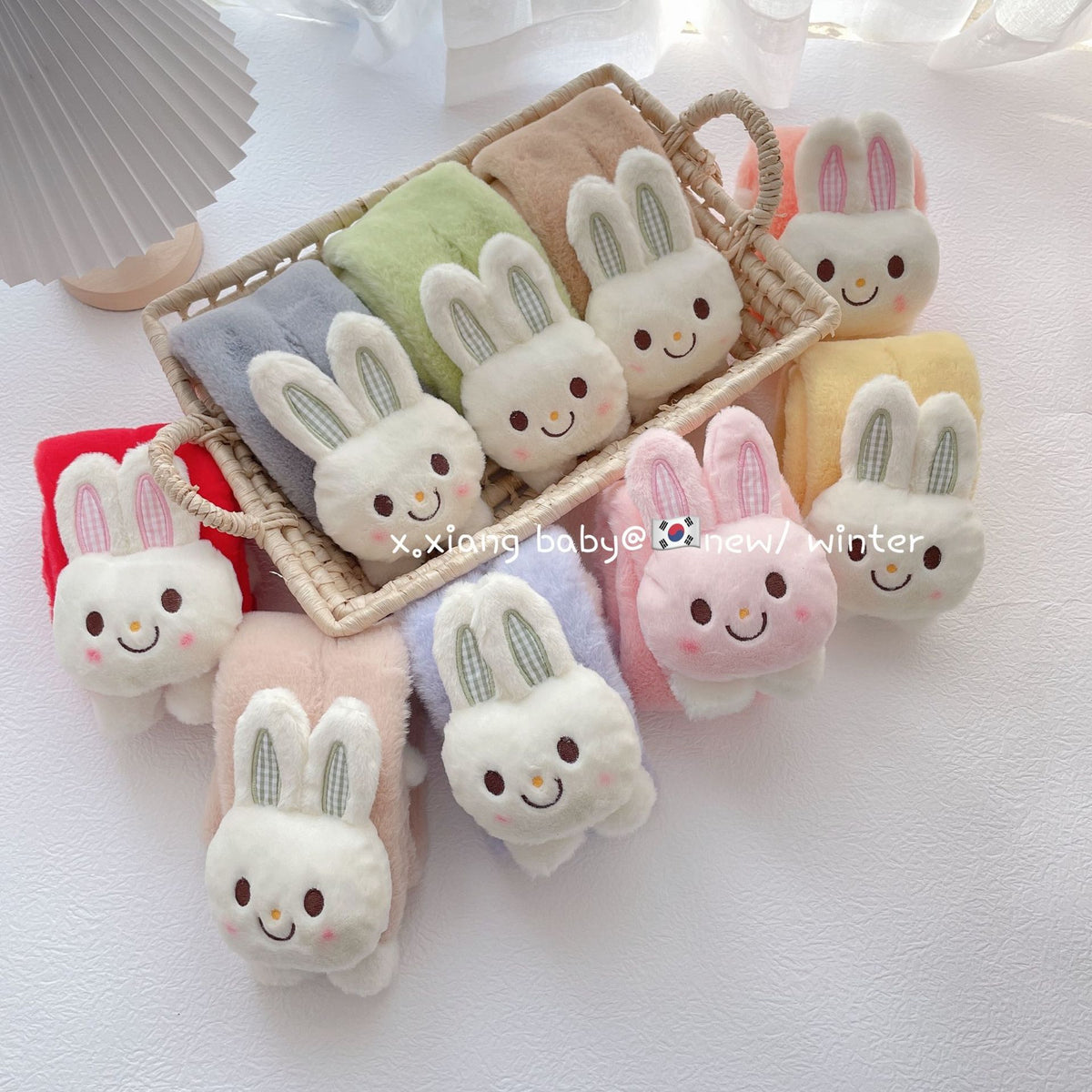Warm Plush Children Cross Rabbit Scarf