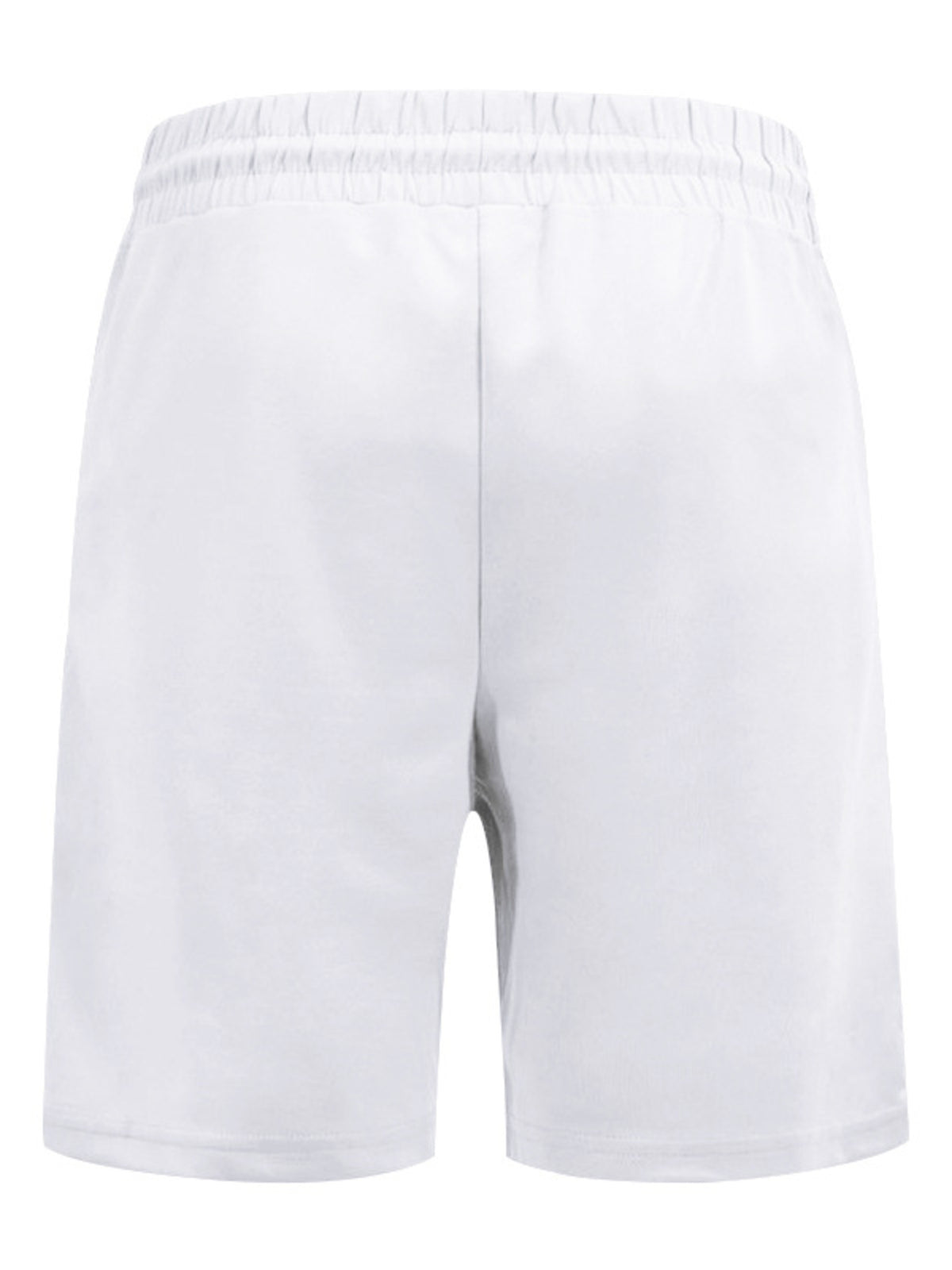 Men's white shorts by Trendsi; elastic waistband, knee-length.