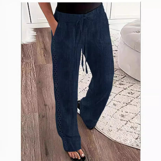 Vaqueros casuales tipo pantalón con cordones laterales