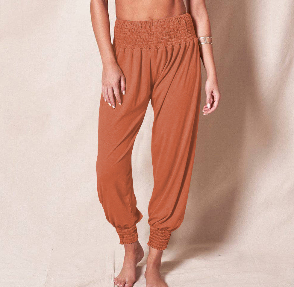 Casual Loose Trousers Solid Color Sports Yoga Ankle Banded Pants Women