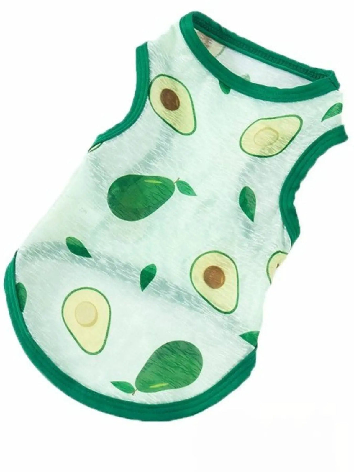 Lightweight pet top with avocado print and green trim by Trendsi