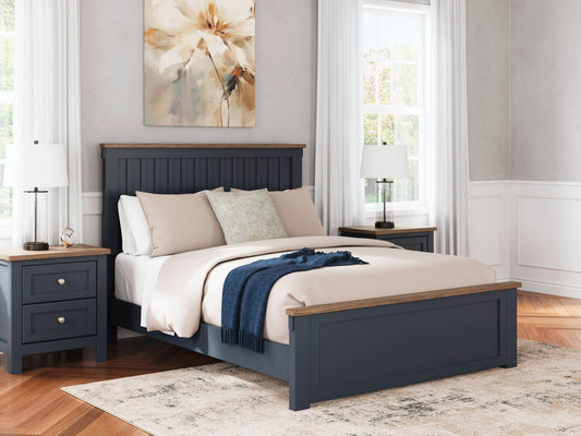 Signature Ashley Landocken Queen Panel Bed Brown Blue-1