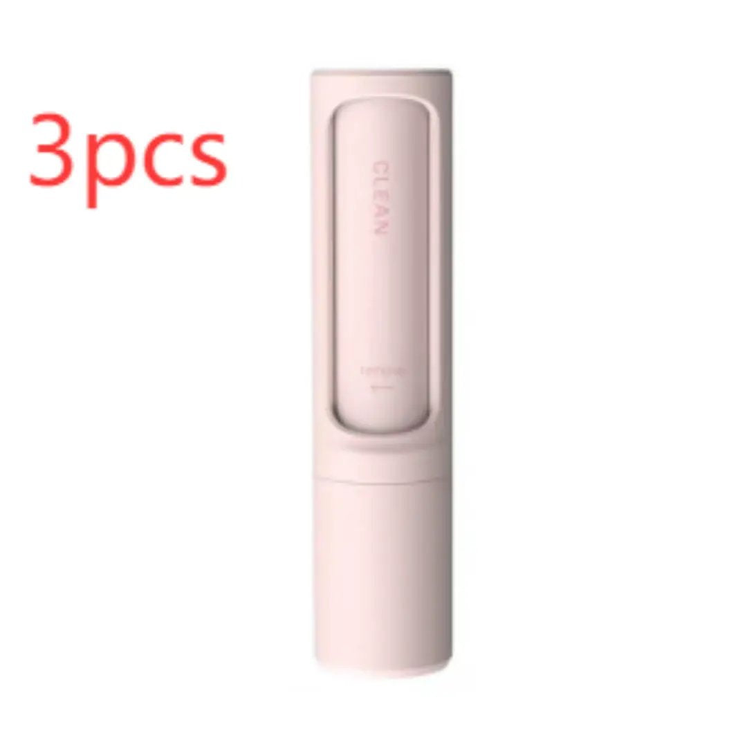 Pink 2-in-1 reusable pet hair remover brush, self-cleaning lint roller, AdTec, 3pcs