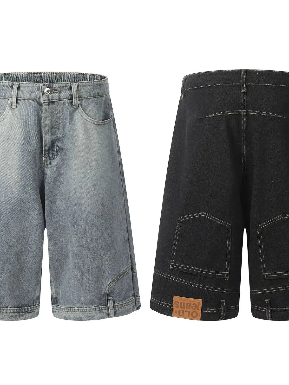 Men's Classic Loose Fit Washed Denim Shorts With Breathable Stretch – two pairs in light and dark washes