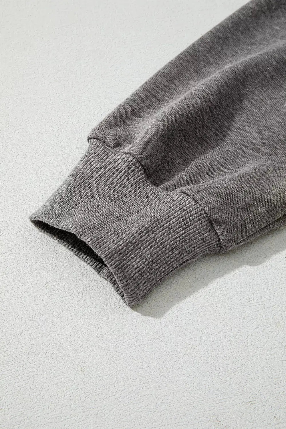 Halloween Ghost Print Oversize Hoodie sleeve cuff in gray mineral-wash fabric