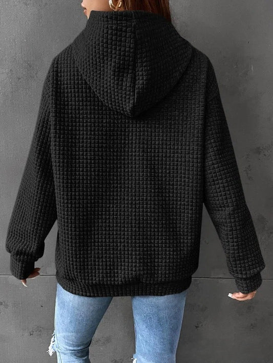 Suéter de manga larga de color liso holgado casual para mujer