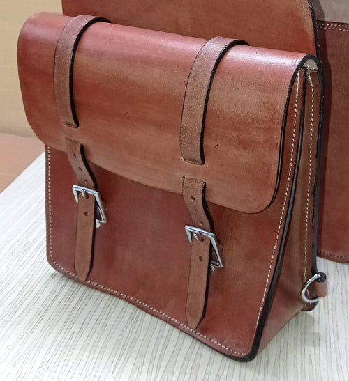 Cowhide Leather Western Saddle Bag: Trail Riding Gear