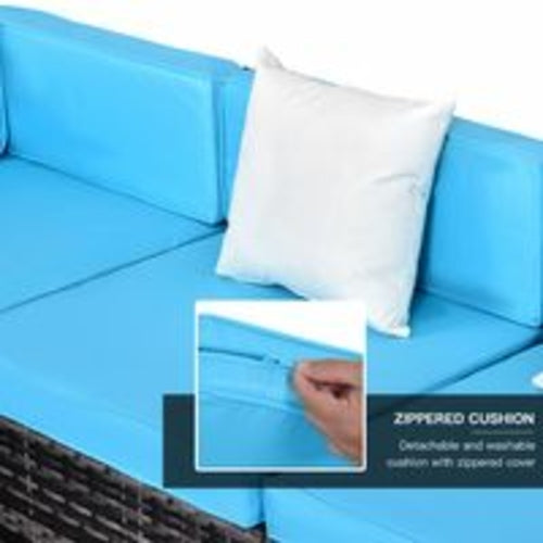 7 Piece Rattan Sofa Set Outdoor Furniture Patio Set
