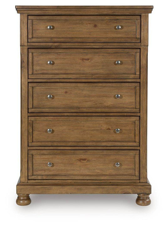 Signature Design by Ashley Feddinger Five Drawer Chest Medium Brown Wood Tone-1