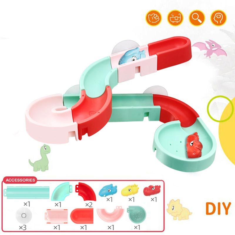 Jouets de bain à assembler avec piste, canard, table rotative pour douche et salle de bain