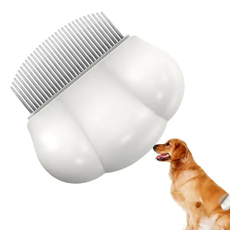 AdTec dog grooming comb with metal teeth and white shell for dogs and rabbits