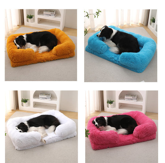 Cama redonda de felpa para mascotas Cama para perros Invierno
