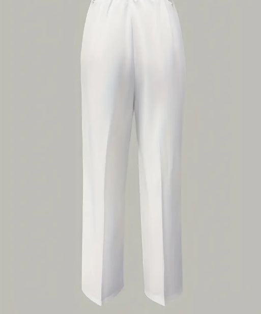 Pantalones minimalistas blancos de poliéster para mujer