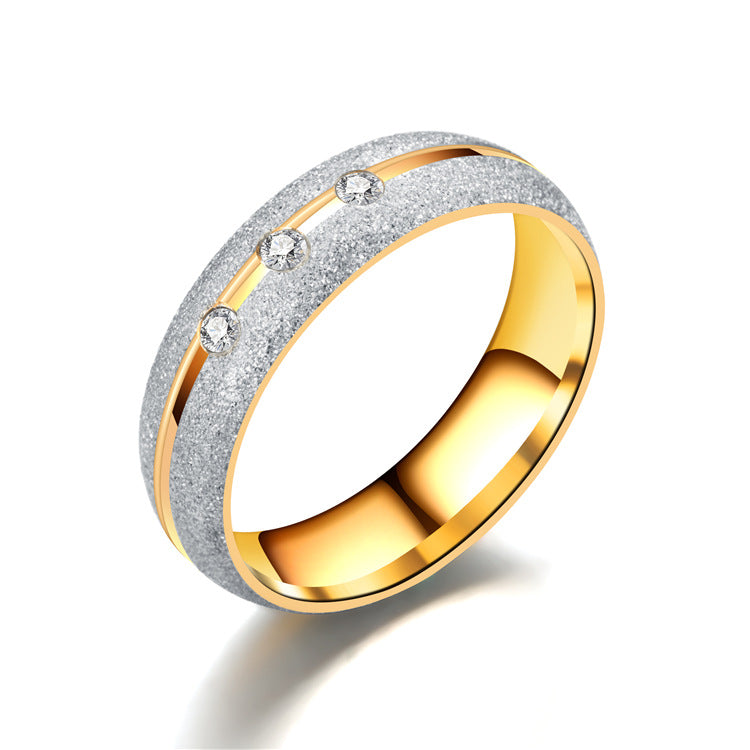 Bague de couple givrée en acier titane européen et américain