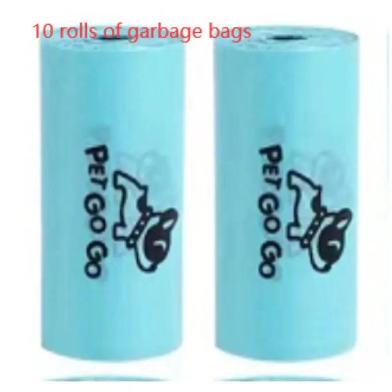 Two blue PetGoGo garbage bag rolls with dog logo, packaging visible