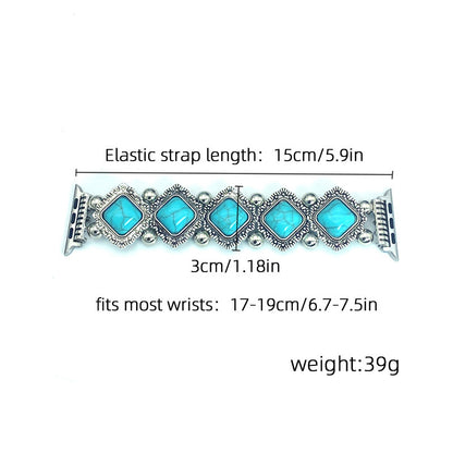 Bracelet de montre connecté turquoise bohème