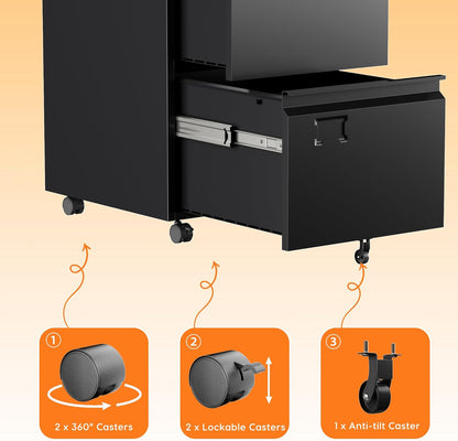 Archivador móvil de 2 cajones