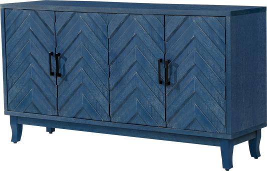 Stronger Vintage Style Buffet Cabinet Lacquered Accent Storage 4 Door Wooden by eprolo