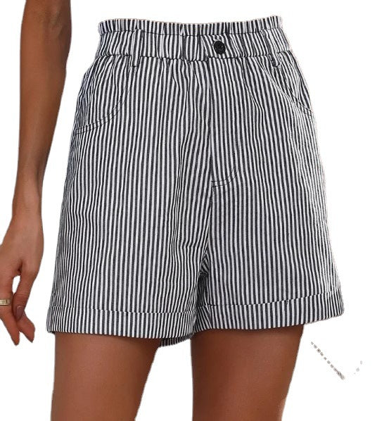 Shorts Femme Rayés Non Extensibles