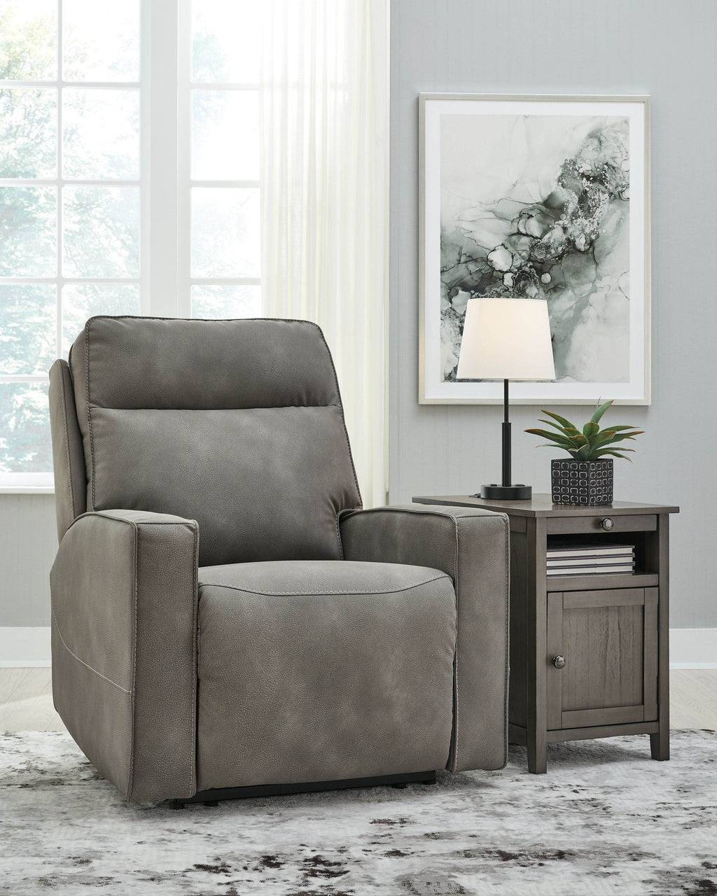 Next-Gen Durapella - Power Recliner / Adj Headrest - Fabric - Slate-1