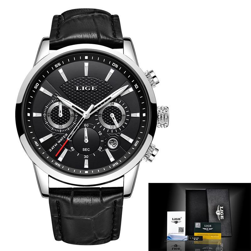 Reloj de cuarzo deportivo para hombre con correa de acero impermeable