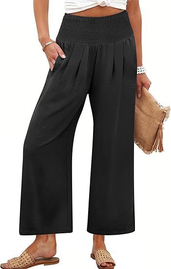 Pantalon court taille haute de couleur unie pour femme PrintempsAutomne