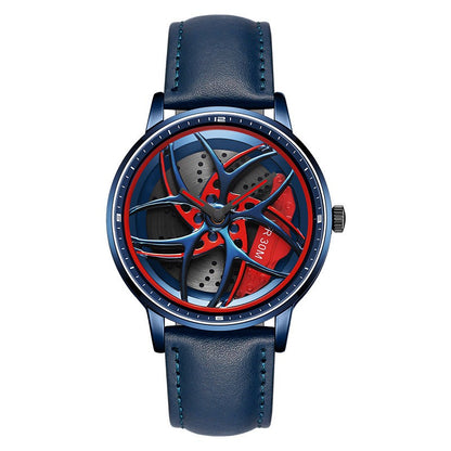 Montre à quartz pour hommes, série de roues, rotation de la ceinture
