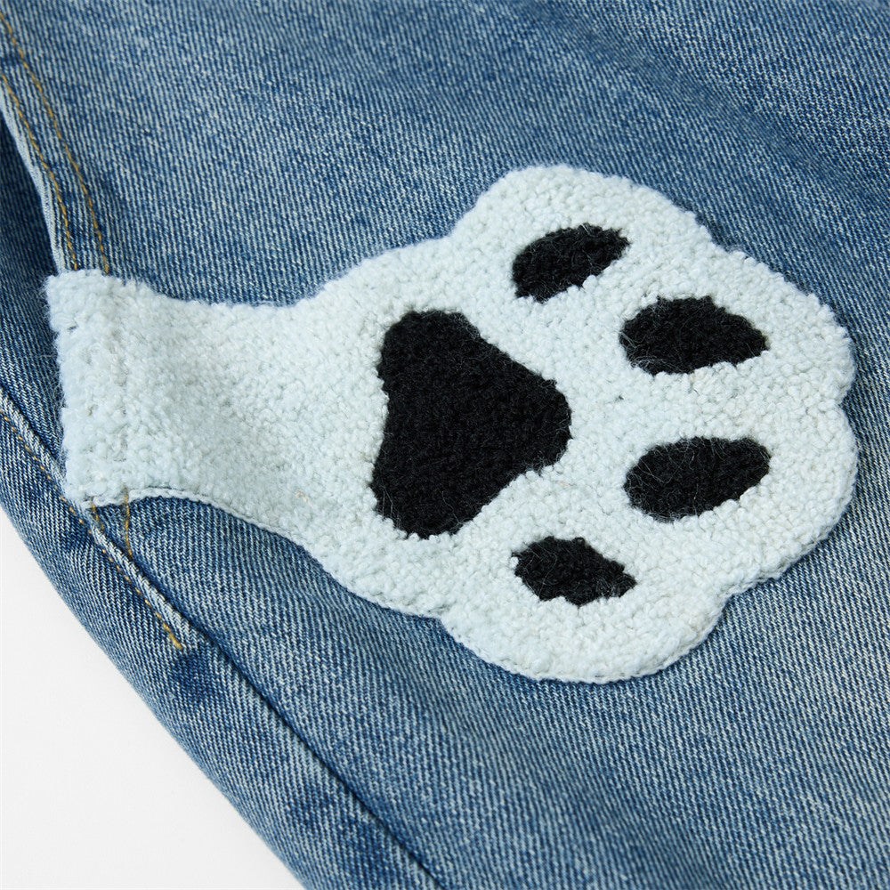 Pantalon de travail en jean brodé