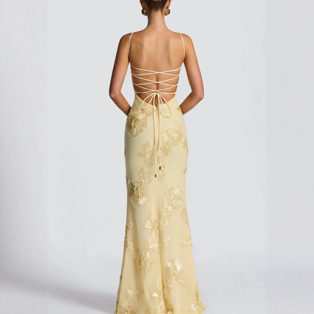Robe de soirée ornée de fleurs, haut de gamme, élégante et amincissante