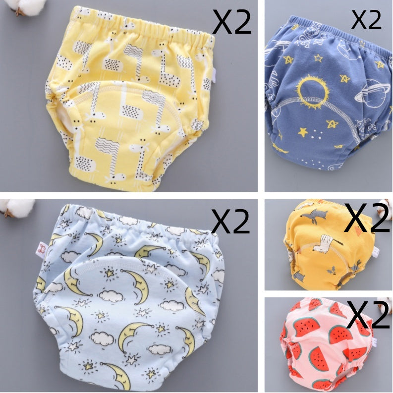 Pantalones de entrenamiento lavables para bebé, cubierta de pañal de gasa de 6 capas