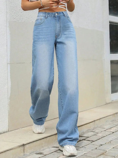 Mid Rise Wide Leg Jeans by eprolo
