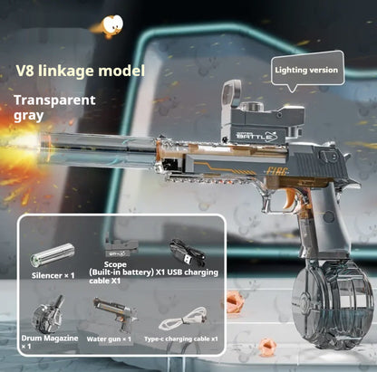 Nouveau Pistolet à Eau Électrique à Effet de Lumière de Feu