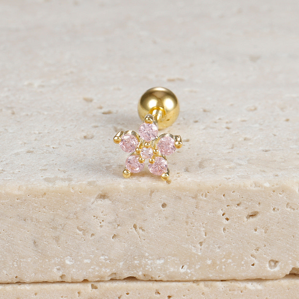 Boucles d'oreilles Micro-incrustées de zircons, cristaux colorés en forme de goutte